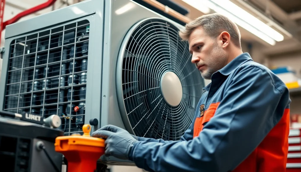 Technician troubleshooting an AC blowing but not cold during a service inspection.