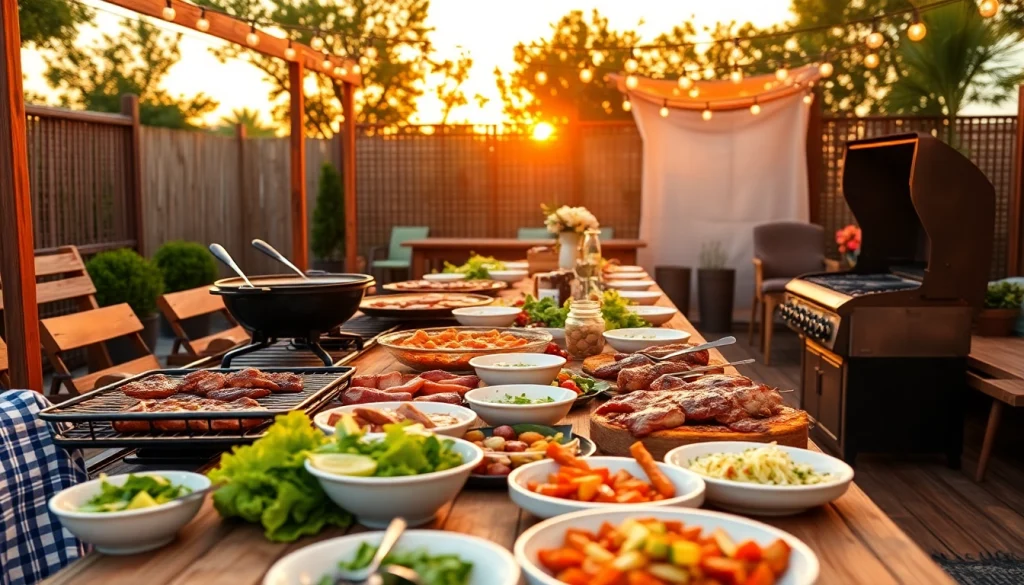 Delightful grill options by a caterer für Grillbuffet und BBQ in Berlin at an outdoor event.