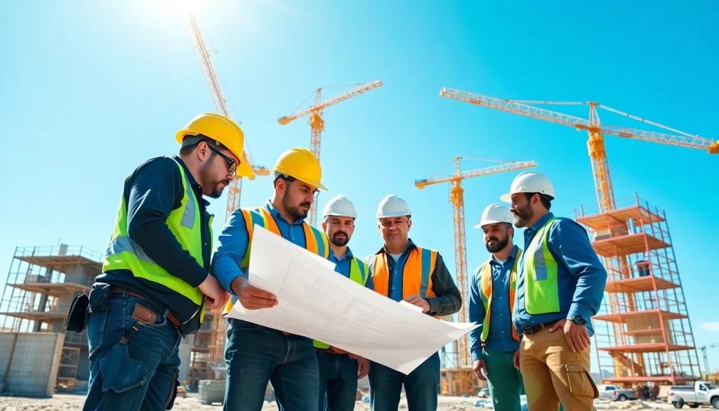 Southern California contractors association promoting teamwork among construction workers on-site.