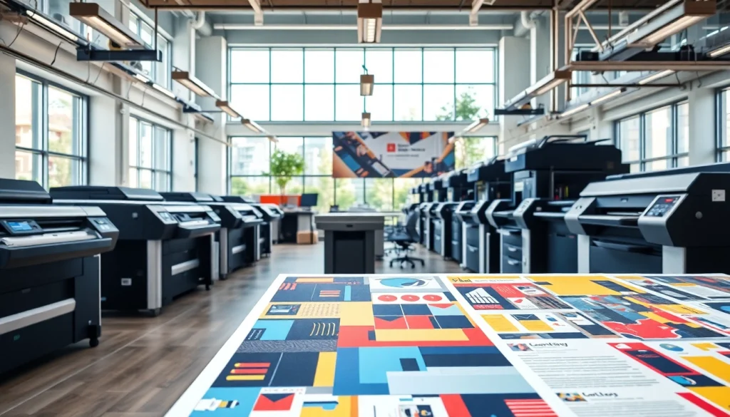 Explore printers edmonton alberta with a vibrant printing setup showcasing diverse printing technologies.