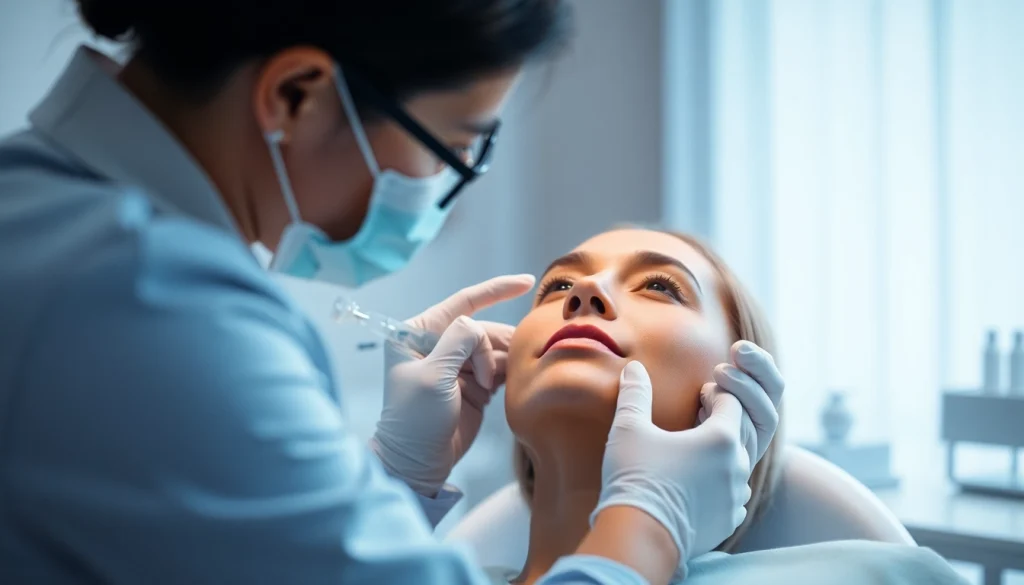 Administering Botox-Zürich treatment in a tranquil clinic environment.