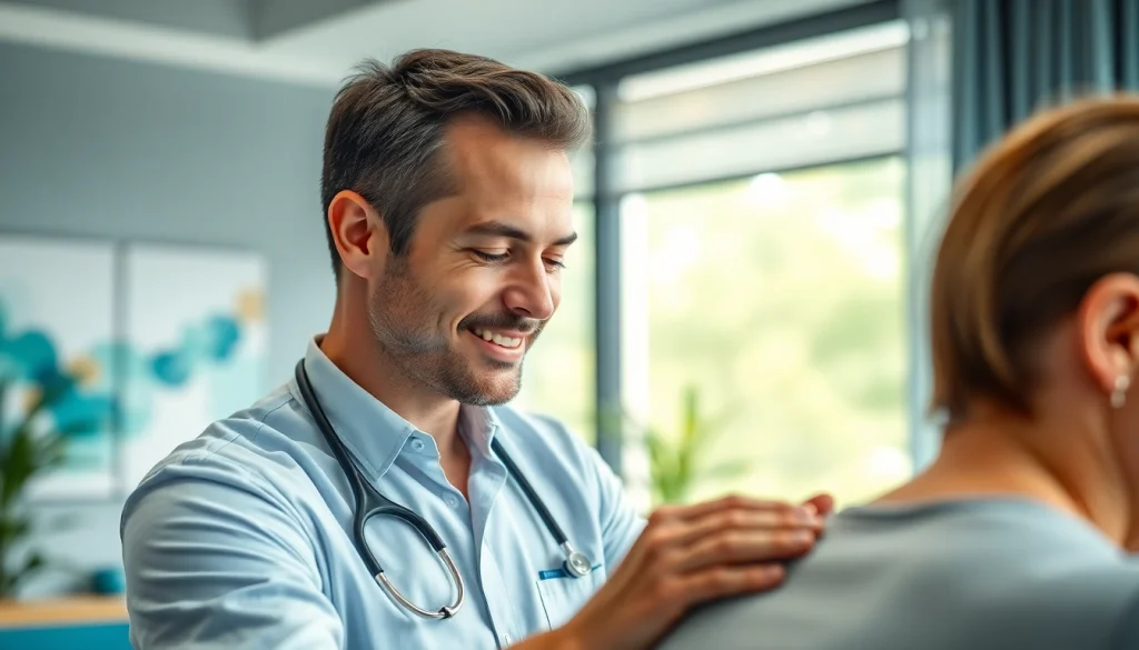 Chiropractor near me providing care in a bright clinic, promoting wellness and trust.