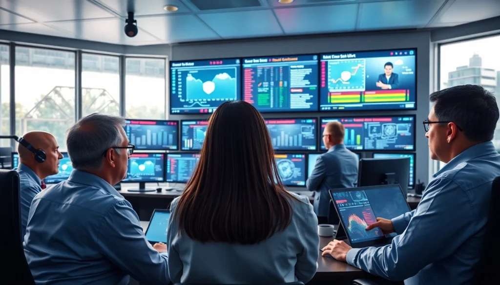 Responding to real-time safety alerts in an advanced control room setting with emergency responders.