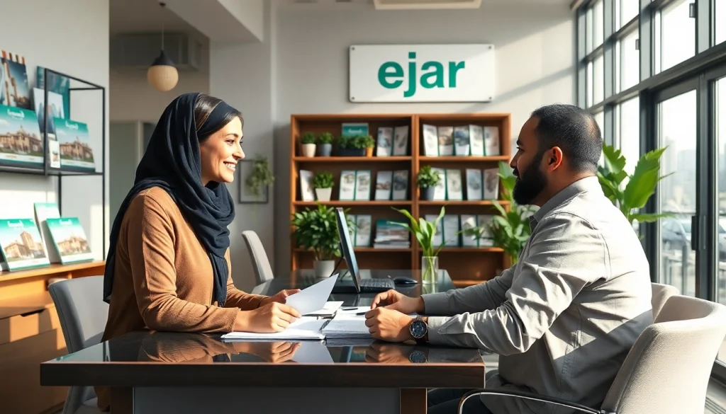 Guide to ejari cancellation with a friendly representative supporting clients in a professional setting.