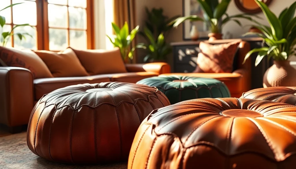 Transform Your Home with Authentic Moroccan Leather Poufs and Ottomans