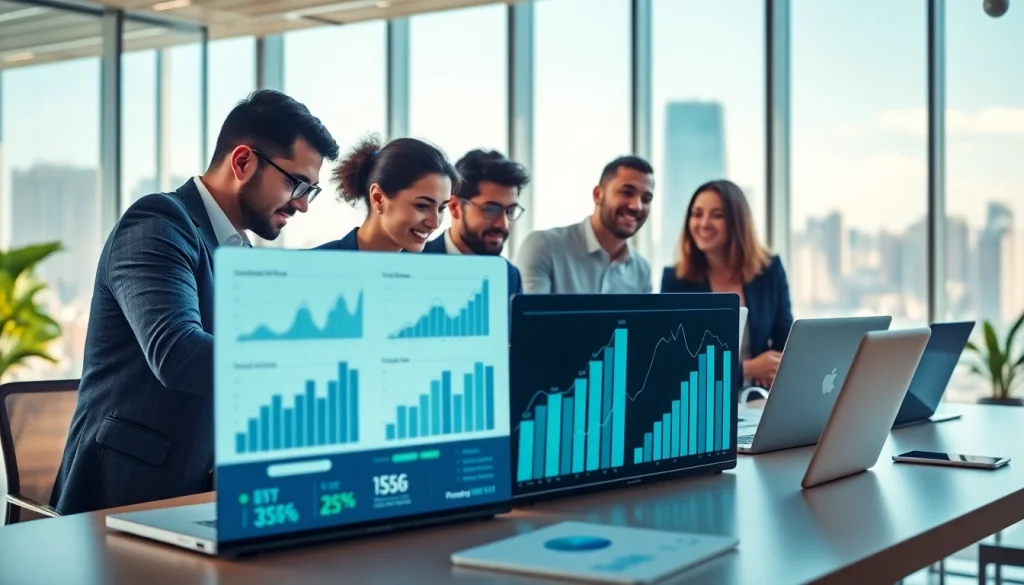 Streamline your growth marketing automation with a professional team in a modern office setting.
