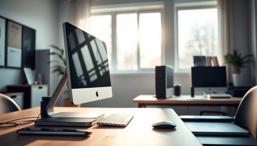 Buy MacStudio Ultra in a professional home office setup with sleek design and modern accessories.