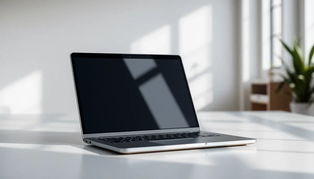 Showcasing the line電腦版下載 interface on a sleek laptop within a modern workspace.