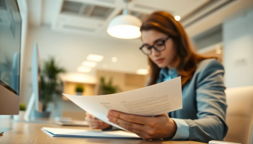 Ensure effective document verification with a focused professional examining key paperwork.