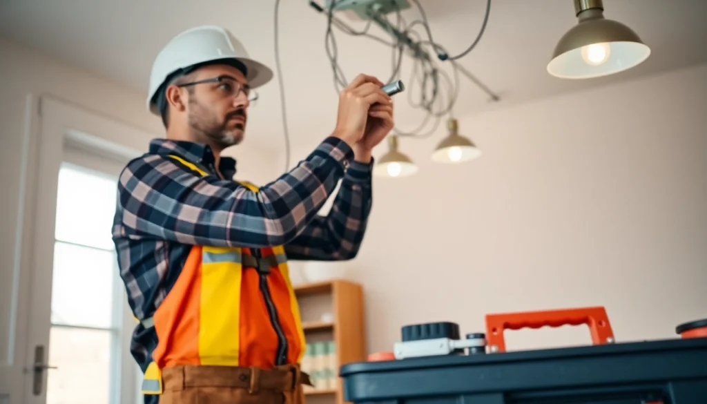 Electrical Contractor Clearwater performing professional installations in a tidy residential environment.