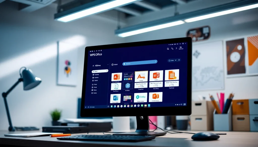Access WPS下载 on a digital workspace showcasing productivity tools for efficient document management.