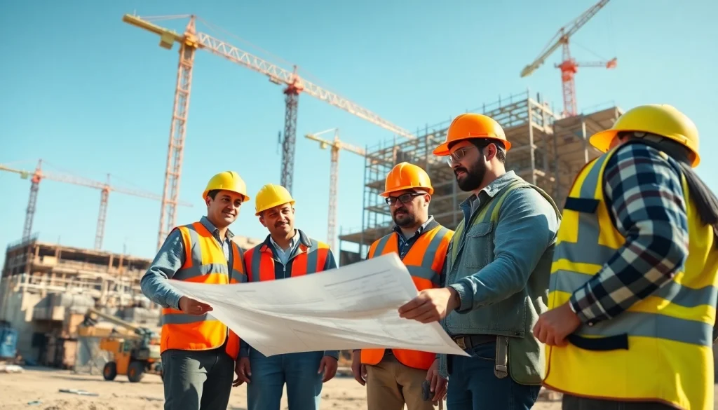 Active construction professionals in Wyoming, showcasing teamwork and collaboration in construction association wyoming.