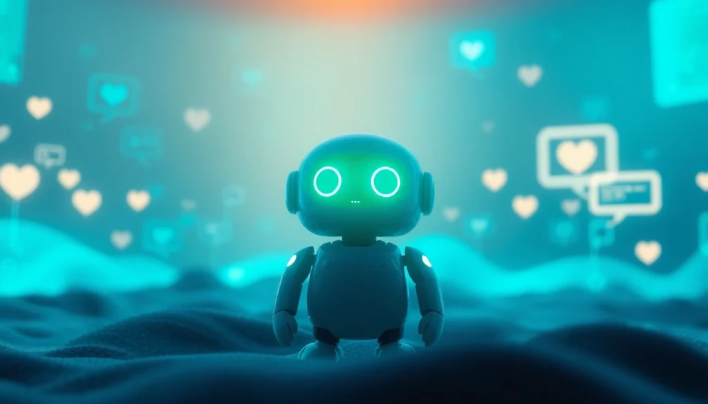 A friendly AI Friend interface showcasing interaction in a vibrant digital environment.