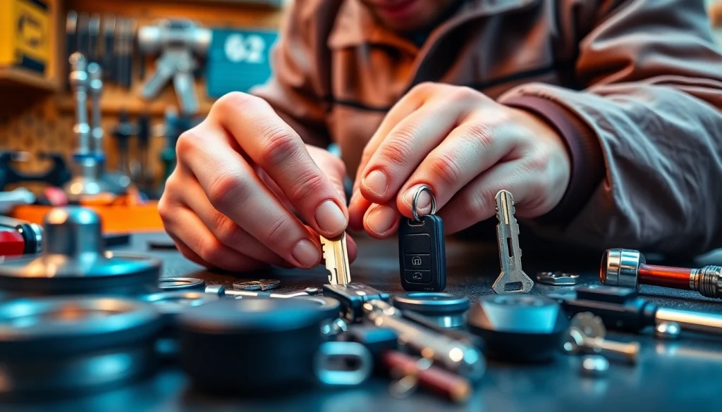 Resolving Lost Car Keys with professional locksmith at work.