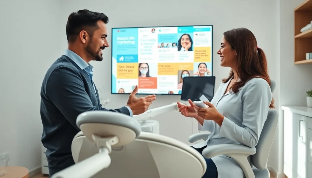 Engaging dental marketing strategies in a professional dental office environment.