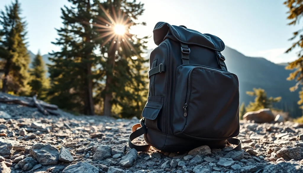 Rolltop Rucksack im Einsatz in der Natur, ideal für Abenteuer und Aktivitäten.