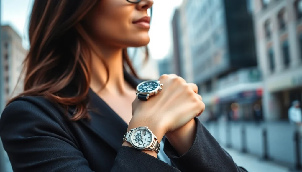 Tragen Sie eine elegante Damen Armbanduhr mit feinen Details stilbewusst.