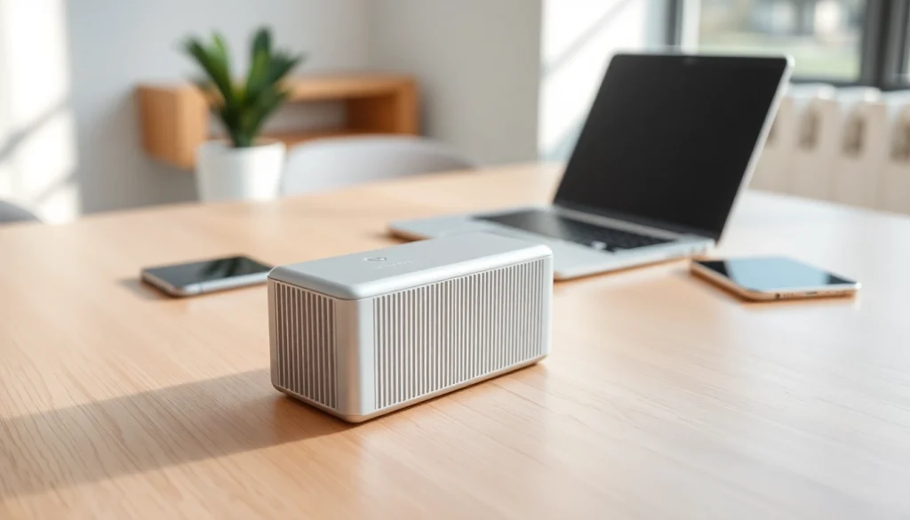 Showcasing the starlink mini 12v power supply in a modern workspace setup
