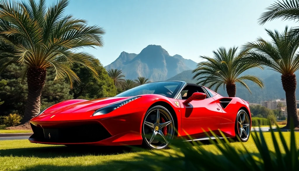 Ferrari for sale Cape Town showcased against a picturesque backdrop of Table Mountain.