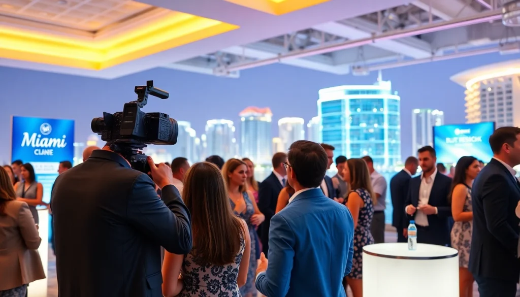 Capture of Miami Corporate Event Videography Photography showcasing professionals networking at a vibrant event.