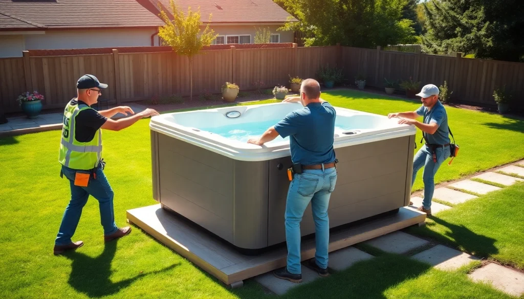 Hot Tub Movers expertly relocating a hot tub with precision and care.