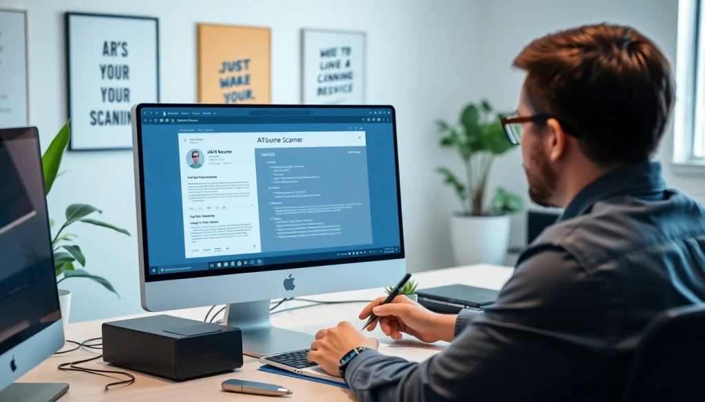 Optimize your resume with an ATS resume scanner in a professional office setting.