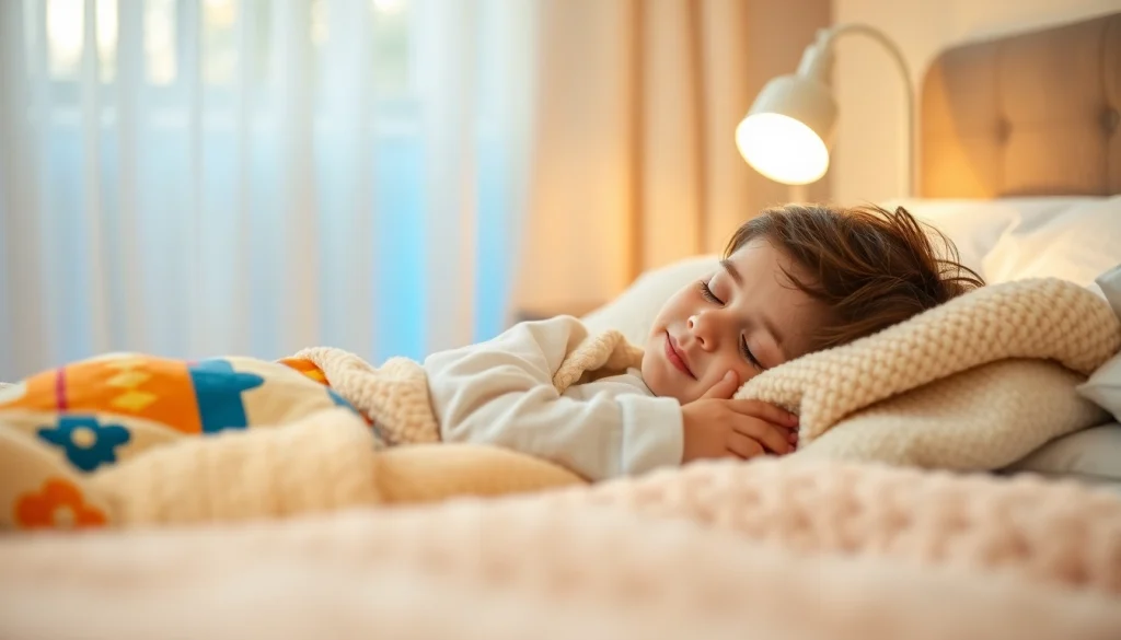 Child relaxing in soft Bamboo kids pajamas, embodying comfort and tranquility.