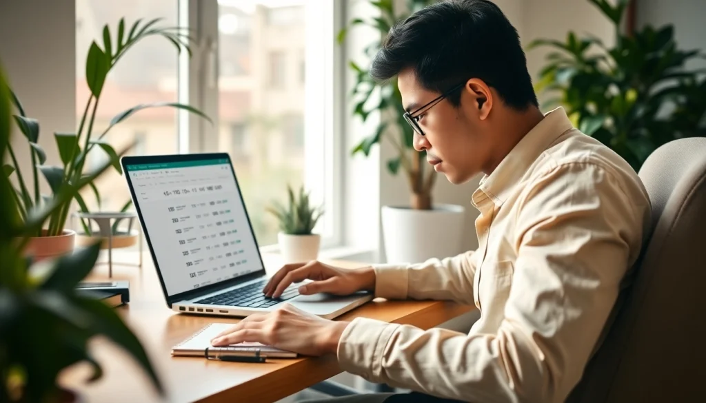 Buy 4D online with a person actively placing bets on a laptop in a cozy home setting.