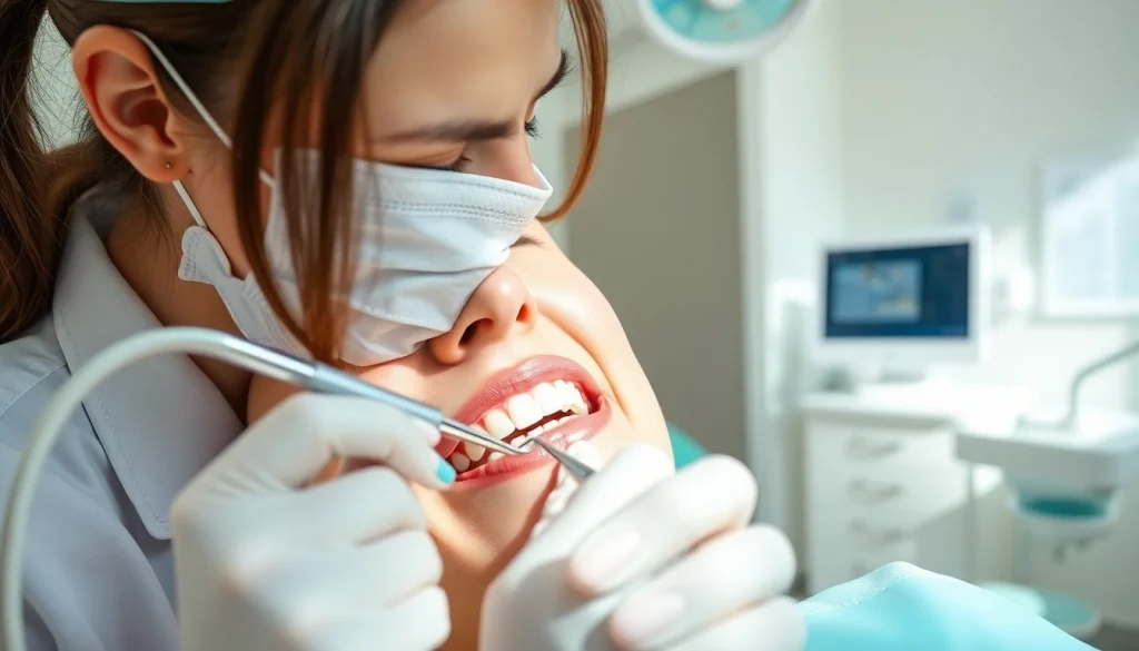 Dental cleanings are performed by a hygienist using tools to ensure oral health and hygiene.