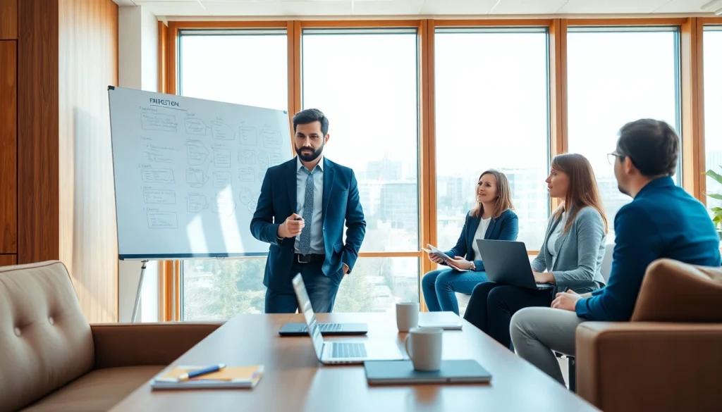 PMP experience requirements discussed in a vibrant meeting room with project managers.