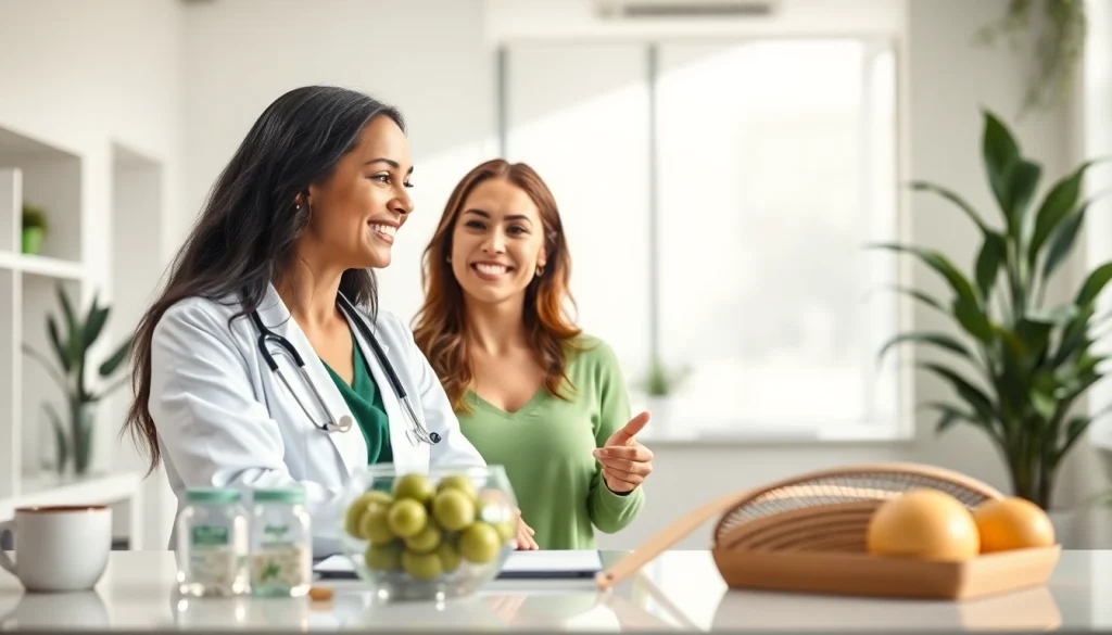 Consultation at a weight loss clinic in las vegas showcasing a professional guiding a patient.