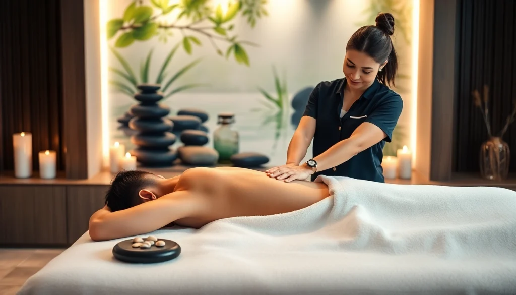 Massage therapist Takoma Park providing soothing therapy in a calming spa environment.