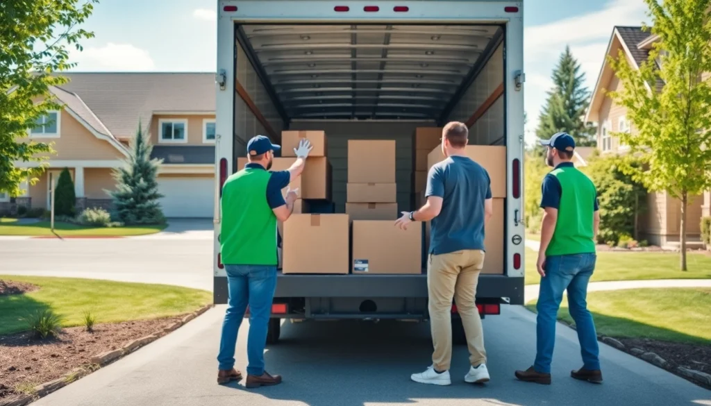 Movers Calgary efficiently loading a moving truck with furniture.