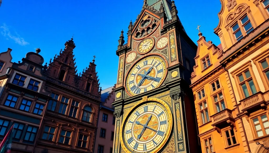 See the intricate features of the Astronomical Clock Prague as it dominates the Old Town Square.