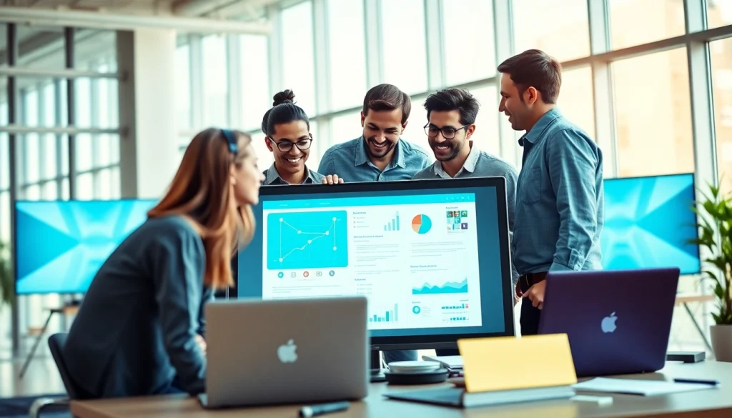 Kansas City web design companies collaborating in a bright, modern office space.