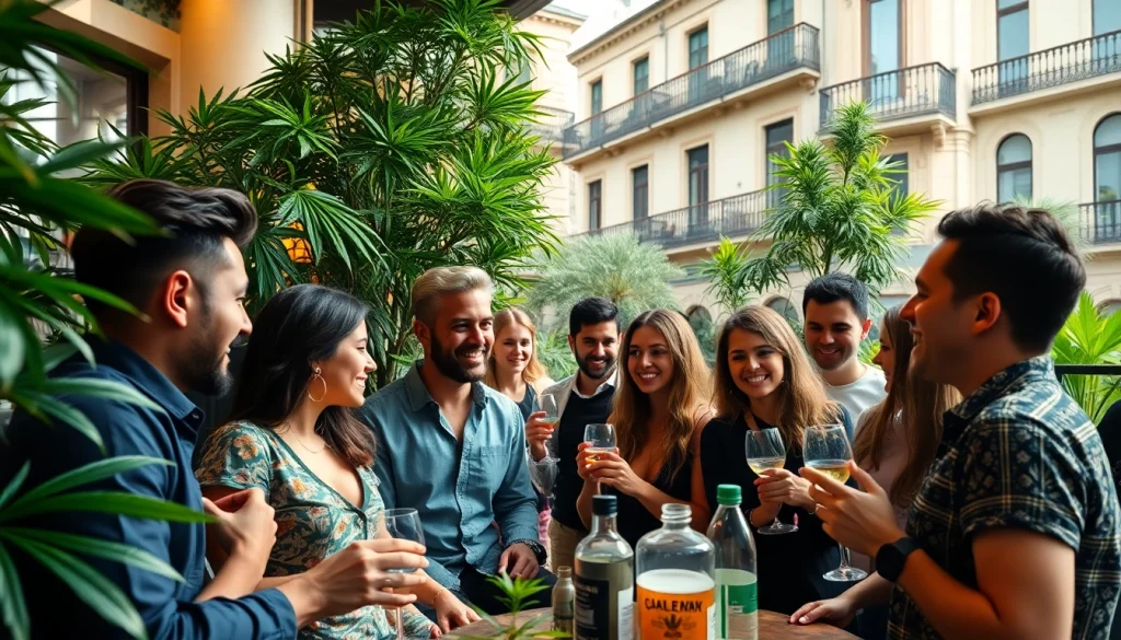 Join the vibrant atmosphere at https://cannabisbcn.com with lively scenes from a cannabis social club in Barcelona.