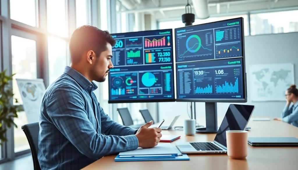 Analyze frictionless data quality metrics in a modern office environment.