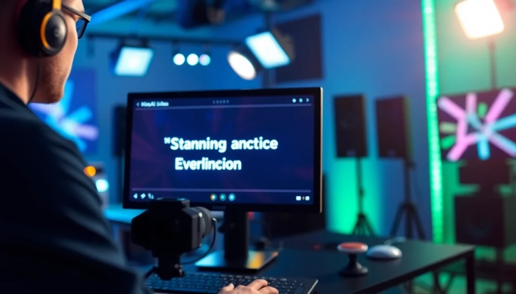 Generate impressive visuals with KlingAI Prompts in a modern video studio setting.