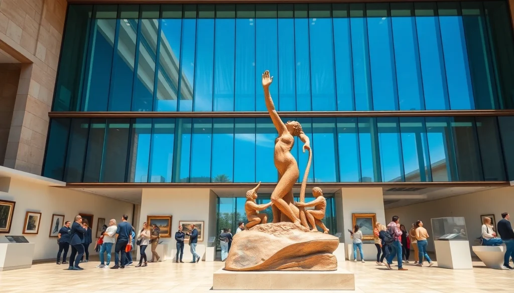 Visitors admiring unique art pieces at the Jerusalem Art Museum, highlighting creativity and cultural significance.