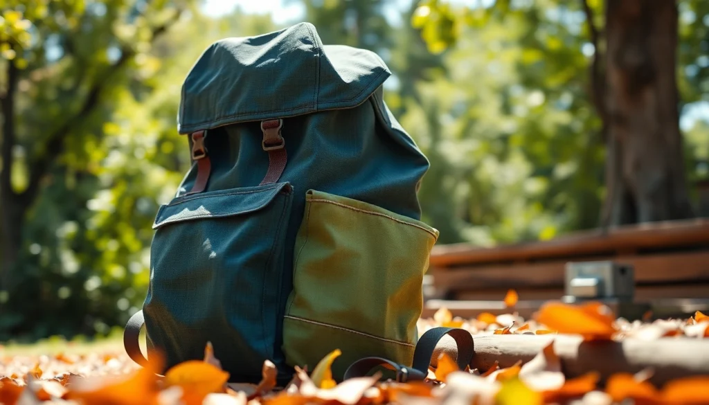 Rucksack nachhaltig aus lkw plane zeigt umweltfreundliches Design und Textur in der Natur.