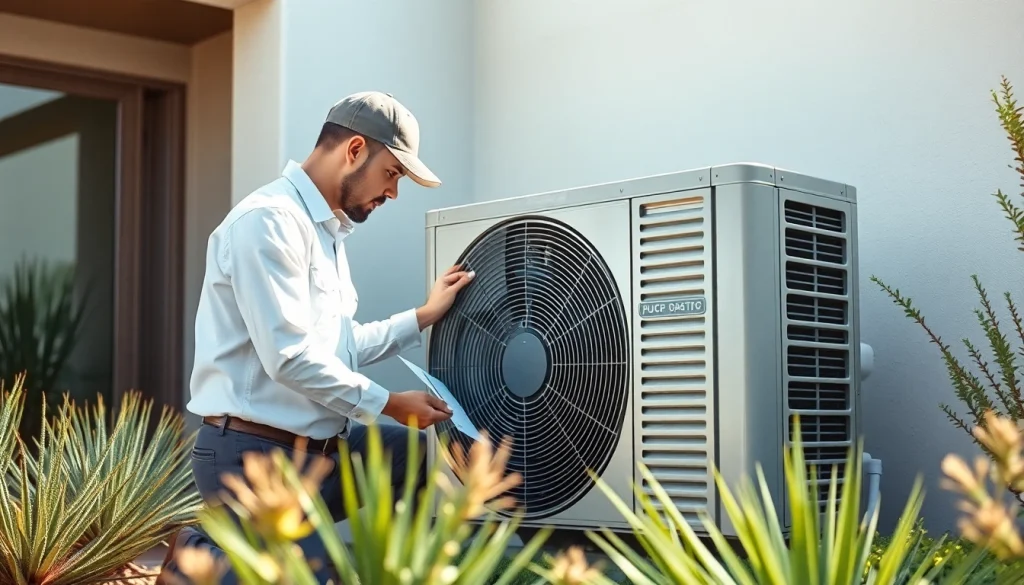 Repairing scottsdale ac unit with professional HVAC technician in a modern home setting.
