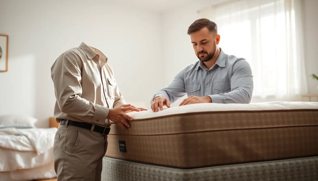 Engaging bed bug treatment expert inspecting a mattress for infestations in a safe environment.