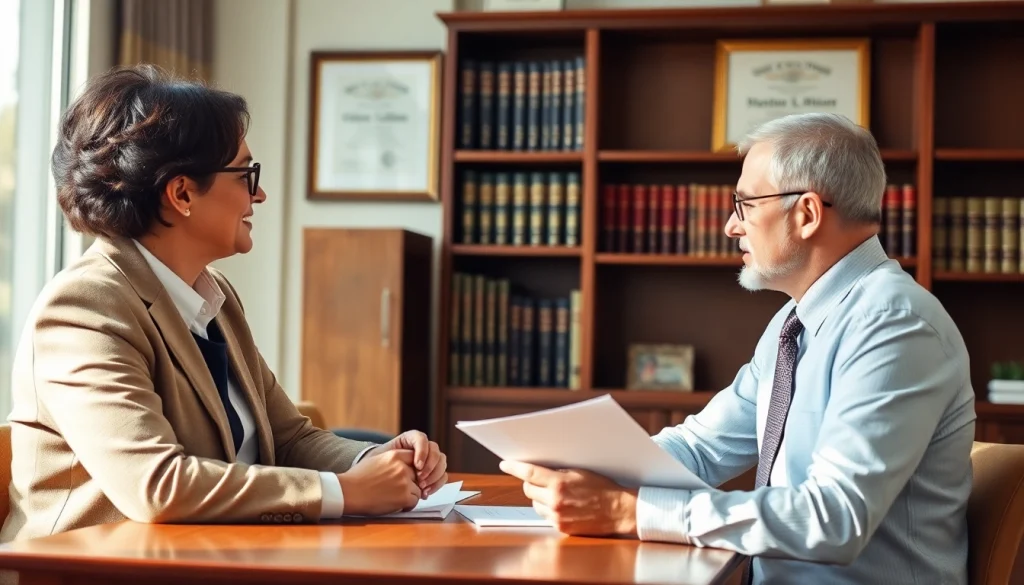 Consultation with a Maryland Workers Compensation Lawyer in a bright office setting.